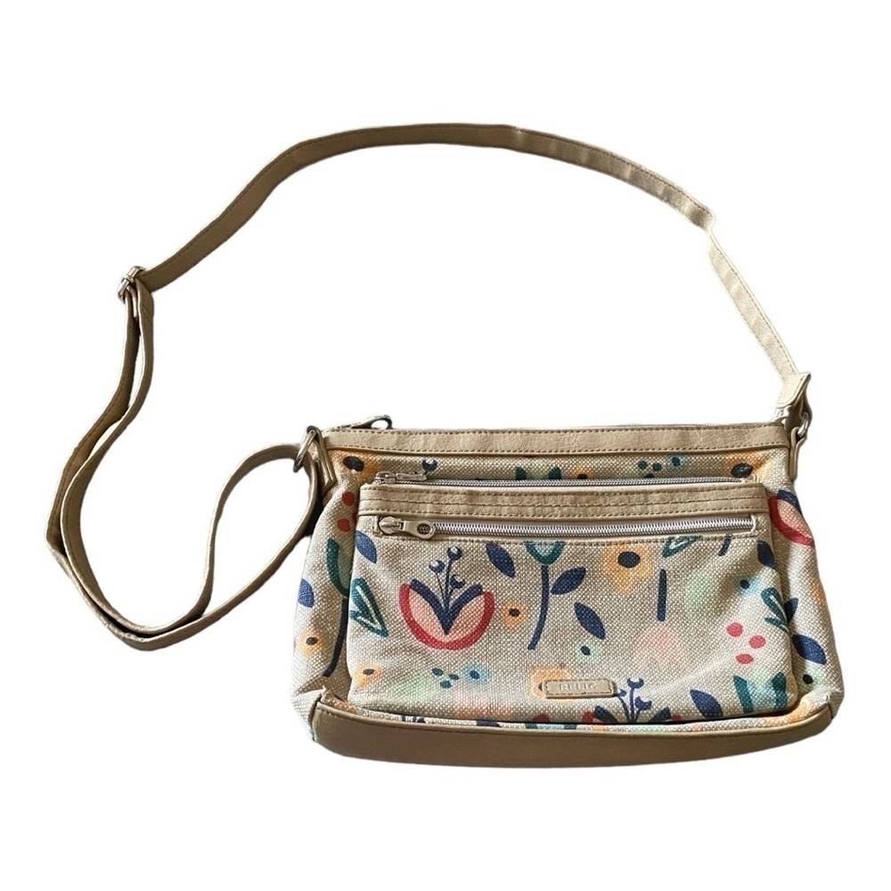 RELIC-TAN FLORAL CROSSBODY BAG